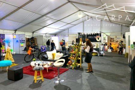 Alquiler de pabellones con piso y stands para muestras empresariales y ferias